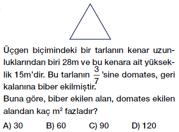 6. Sınıf Üçgenin Alanı Testi çöz, pdf indir