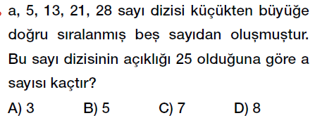 6. Sınıf Veri Analizi, Aritmetik ortalama ve açıklık testi çöz