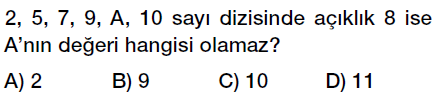 6. Sınıf Veri Analizi, Aritmetik ortalama ve açıklık testi çöz