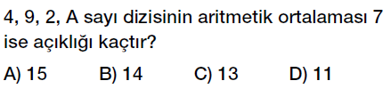 6. Sınıf Veri Analizi, Aritmetik ortalama ve açıklık testi çöz