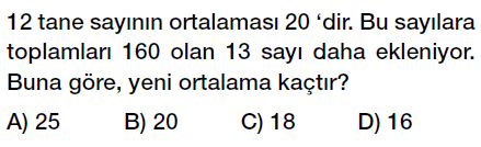 6. Sınıf Veri Analizi, Aritmetik ortalama ve açıklık testi çöz