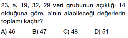 6. Sınıf Veri Analizi, Aritmetik ortalama ve açıklık testi çöz
