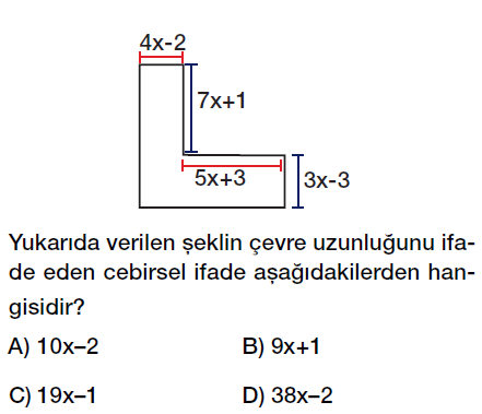 7. Sınıf Cebirsel ifadeler toplama ve çıkarma işlemi test çöz, pdf testi indir