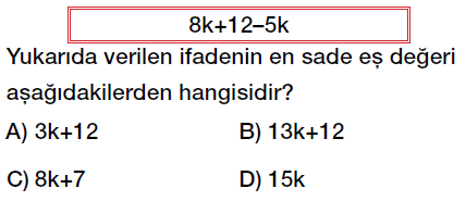 7. Sınıf Cebirsel ifadeler toplama ve çıkarma işlemi test çöz, pdf testi indir