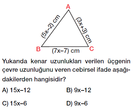 7. Sınıf Cebirsel ifadeler toplama ve çıkarma işlemi test çöz, pdf testi indir