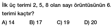 7. Sınıf Sayı Örüntüleri  Genel Kuralı Cebirsel İfadeler Örüntüler testi çöz