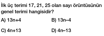 7. Sınıf Sayı Örüntüleri  Genel Kuralı Cebirsel İfadeler Örüntüler testi çöz