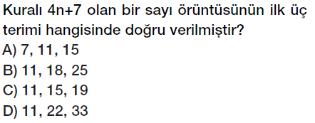 7. Sınıf Sayı Örüntüleri  Genel Kuralı Cebirsel İfadeler Örüntüler testi çöz