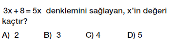 7. Sınıf Denklem ve Eşitlik Konusu Denklem Çözme testi çöz, pdf indir