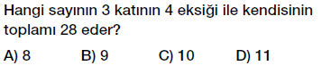 7. Sınıf Denklem ve Eşitlik Konusu Denklem Problemleri testi çöz, pdf indir