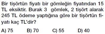 7. Sınıf Denklem ve Eşitlik Konusu Denklem Problemleri testi çöz, pdf indir