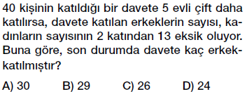 7. Sınıf Denklem ve Eşitlik Konusu Denklem Problemleri testi çöz, pdf indir