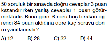 7. Sınıf Denklem ve Eşitlik Konusu Denklem Problemleri testi çöz, pdf indir