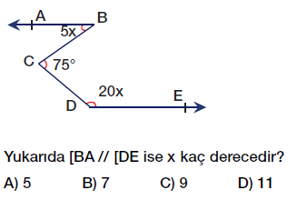 7. Sınıf Doğruda Açılar testi çöz, pdf indir