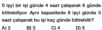 7. Sınıf Oran ve Orantı problemleri testi çöz, pdf indir