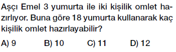7. Sınıf Oran ve Orantı problemleri testi çöz, pdf indir