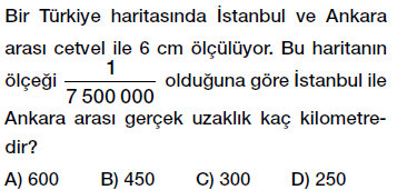7. Sınıf Oran ve Orantı problemleri testi çöz, pdf indir