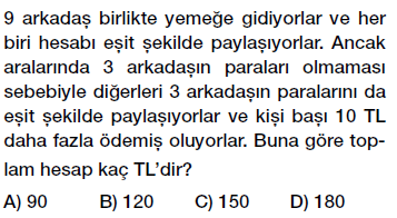 7. Sınıf Oran ve Orantı problemleri testi çöz, pdf indir