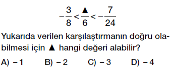 7. sınıf rasyonel sayıları sıralama ve karşılaştırma testi çöz