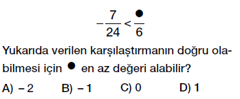 7. sınıf rasyonel sayıları sıralama ve karşılaştırma testi çöz