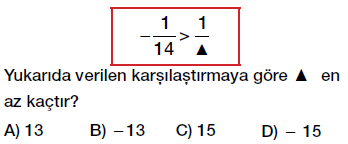 7. sınıf rasyonel sayıları sıralama ve karşılaştırma testi çöz