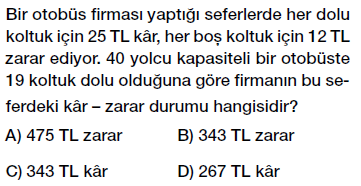 7. Sınıf Tam Sayı Problemleri Testi Çöz PDF indir