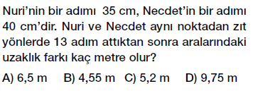 7. Sınıf Tam Sayı Problemleri Testi Çöz PDF indir