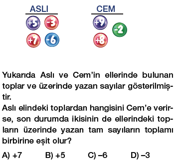7. Sınıf Tam Sayı Problemleri Testi Çöz PDF indir