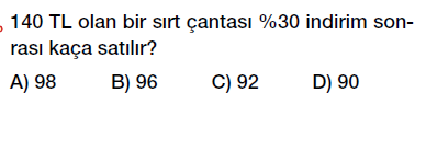 7. Sınıf Yüzdeler testi indirmeden çöz, pdf indir