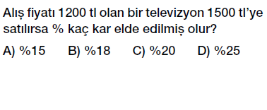 7. Sınıf Yüzdeler testi indirmeden çöz, pdf indir
