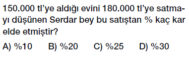 7. Sınıf Yüzdeler testi indirmeden çöz, pdf indir