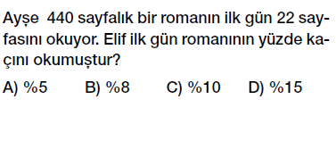 7. Sınıf Yüzdeler testi indirmeden çöz, pdf indir