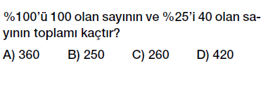 7. Sınıf Yüzdeler testi indirmeden çöz, pdf indir