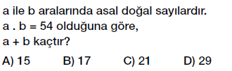8. Sınıf aralarında asal sayılar testi çöz, pdf indir