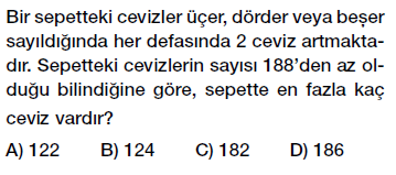 8. Sınıf Çarpanlar ve Katlar - Ebob Ekok Problemleri testi çöz, pdf indir