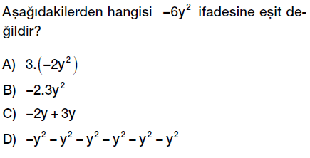 8. sınıf cebirsel ifadeler testi çöz