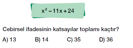 8. sınıf cebirsel ifadeler testi çöz