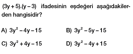 8. sınıf cebirsel ifadeler çarpma işlemi testi çöz