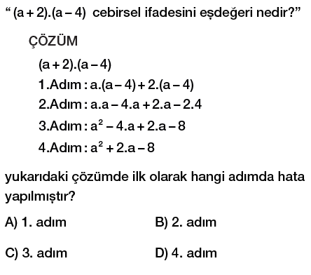 8. sınıf cebirsel ifadeler çarpma işlemi testi çöz