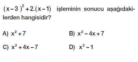 8. sınıf cebirsel ifadeler çarpma işlemi testi çöz