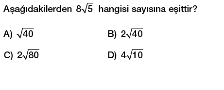 8. sınıf karekök a kök b şeklinde yazma testi çöz