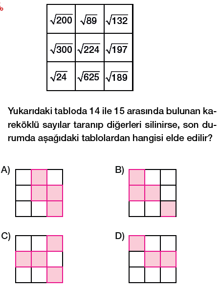 8. sınıf karekök a kök b şeklinde yazma testi çöz