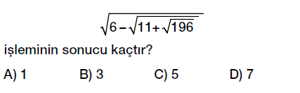 8. Sınıf Karekök kavramı ve tam kare sayıların karekökü testi çöz