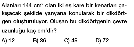 8. Sınıf Karekök kavramı ve tam kare sayıların karekökü testi çöz