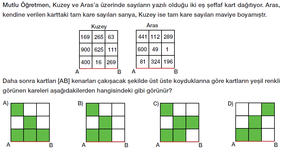 8. Sınıf Karekök kavramı ve tam kare sayıların karekökü testi çöz